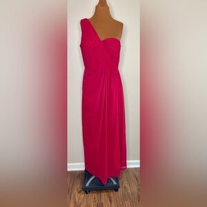 NWT iEFiEL Chiffon One-shoulder Dress Long Evening Bridesmaid Prom Gown  Sz 14